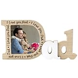 Wooden Daddy Photo Frame Engraved I Love You Dad, Personalised Gifts For Dad,Dad Photo Frame From Daughter & Son,Christmas Thanksgiving Father's Day