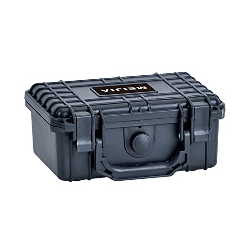 MEIJIA Portable All Weather Waterproof Protective Hard Case,Camera Case with Customizable Fit Foam, Fit use of Drones, Cameras, Equipments, 8.12"x6.56"x3.56" (Black) by MEIJIA - Used condition - CA$18.93