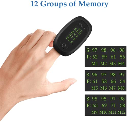 Pulsoximeter mit APP und Bluetooth, Wellue Pod-2W Sauerstoffsättigung Messgerät Finger,...
