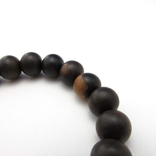 Black Persimmon Wood Bracelet Japanese Kaki Juzu Rosary Prayer Beads Jewel Handmade Kyoto Meditation Chakra Mala Beads (8.0Mm) #TOP3