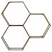 Rivet Modern Hexagon Honeycomb Floating Wall Shelf Unit with Glass Shelves - 28 x 28 x 6 Inch, Gold