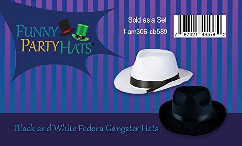 Black Fedora Gangster Hat Costume 