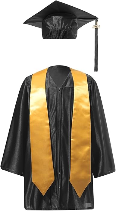 Kids Graduation Gown Costume Set with Cap and Stole for Convocation – Ideal for Boys and Girls – Perfect for School Events, Fancy Dress Competitions, and Role Play
