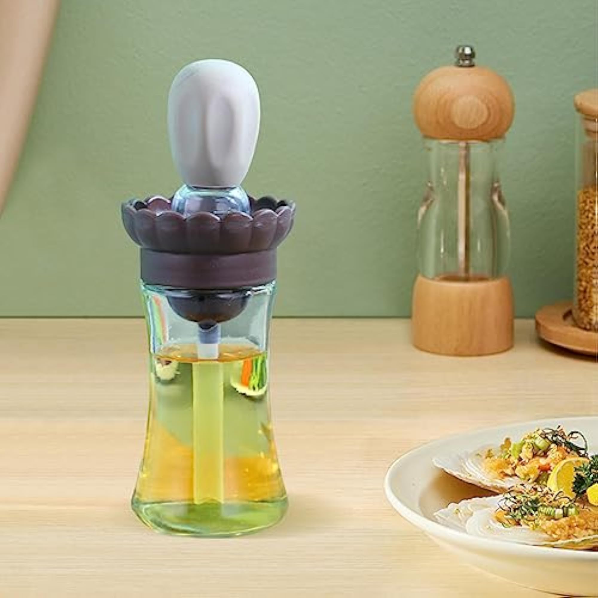 6oz Cooking Oil Sprayer, Portable Sauce Dispenser for Camping and Baking