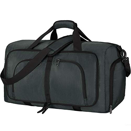 Duffel Bags for Traveling, Foldable Weekender Overnight Bag Waterproof carryon Travel Weekend handbag, Grey, 100L,