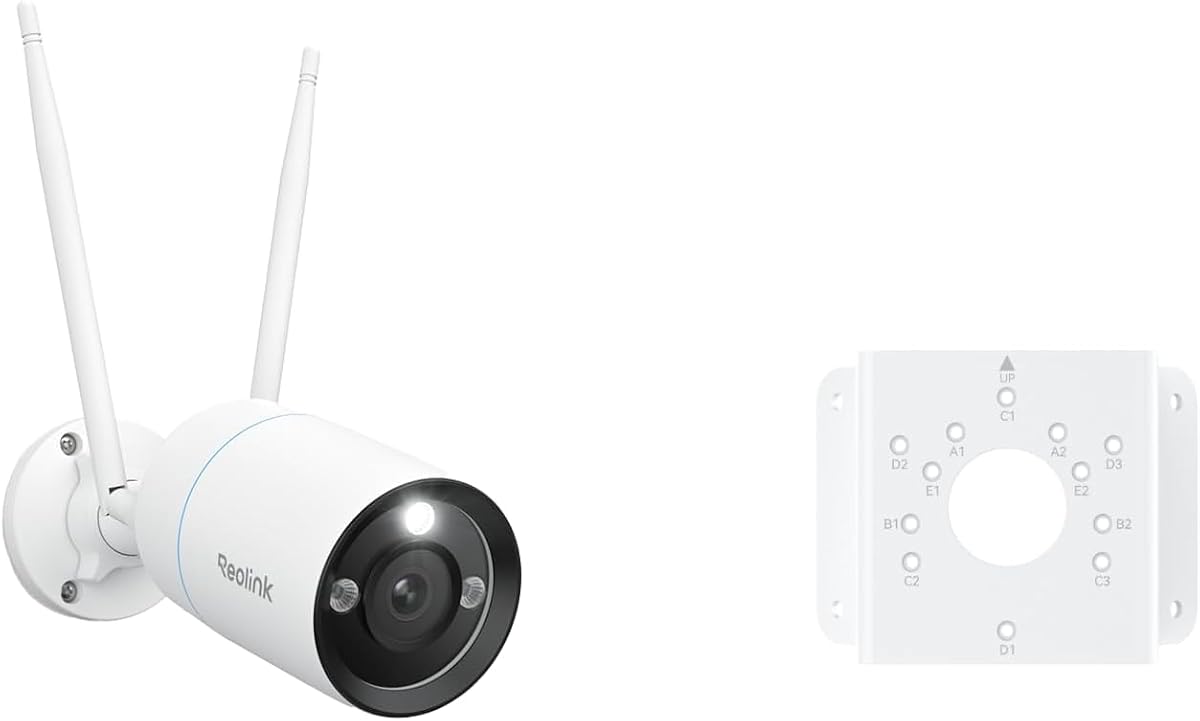 Corner Mount Bracket RLA-BKC1 + RLC-810WA 4K Wi-Fi Outdoor Security Camera, Human/Vehicle/Pet Detection, Color Night Vision, Two-Way Talk