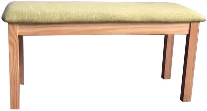 Banc en bois rembourré 110 cm en coton et lin pour salon chaleureux