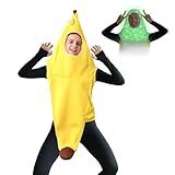 Tailwaggz Banana Costume- Glow in the Dark Fruit Halloween Costume for Adults, Funny Unisex Outfit- Party, Cosplay, Trick or Treat Dress Up