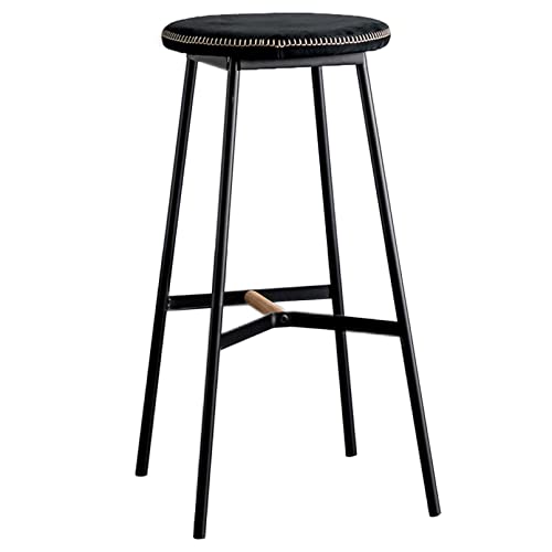Bar Height Bar Stool for Kitchen Counter Industrial Stool Leather Upholstered Barstool Fixed Height High Chair for Home Kitchen Island, Shops or Pub, 330 LBS Bear Capacity (D Sitting Height 75cm)
