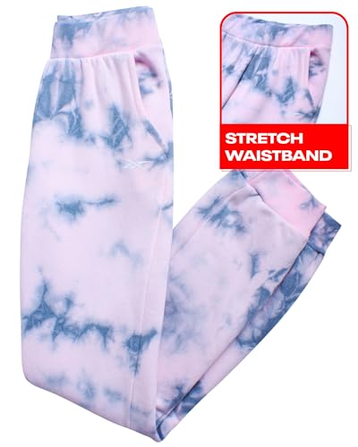 Reebok Moletom para meninas – Moletom de lã de desempenho de 2 peças e calça jogger – Conjunto espor