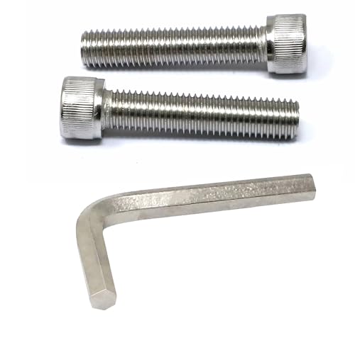 Image of iexcell 2 Pcs M14 x 65mm Thread Pitch 2 mm Stainless Steel 304 Hex Socket Head Cap Screws Bolts Kit