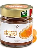 Gusta Apricot Jam Preserve - Made in Italy Fruit Preserve & Jam - Only 2 Ingredients - Perfect Apricot Jam for Baking - Non-GMO, All Natural - Fresh & Genuine Italian Delicacy - 8.82oz Glass Jar