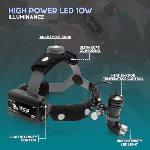 Image of OTICA 10 Watt ENT Surgical LED Headlight for Doctors Hospital and Multi Purpose (Non-Adjustable Focus of Light)
