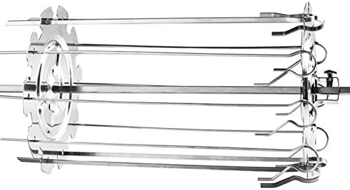 Huhebne 304 Steel Rotating Skewers BBQ Fryer Skewers Electric Accessories,25cm