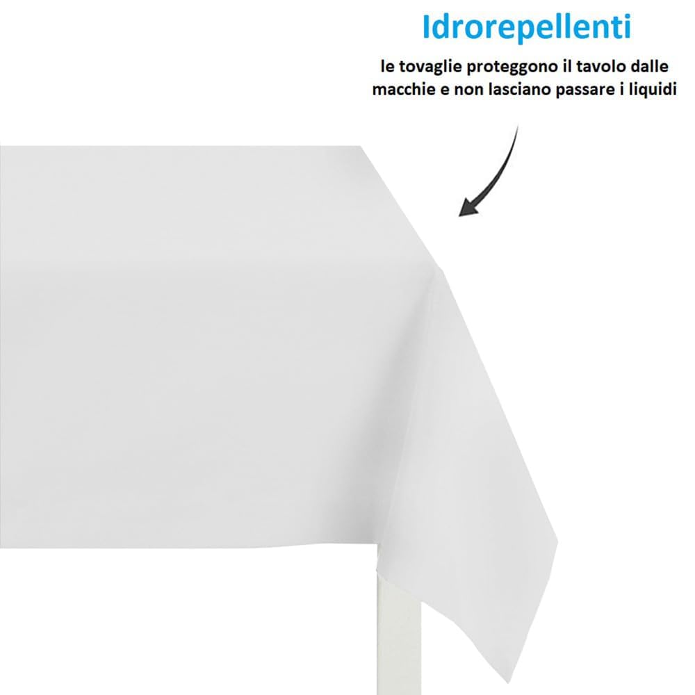 Palucart 100 tovaglie in tnt, misura 100x100 cm, colore Bianco, tovagliette coprimacchia tessuto non tessuto ideali per la ristorazione