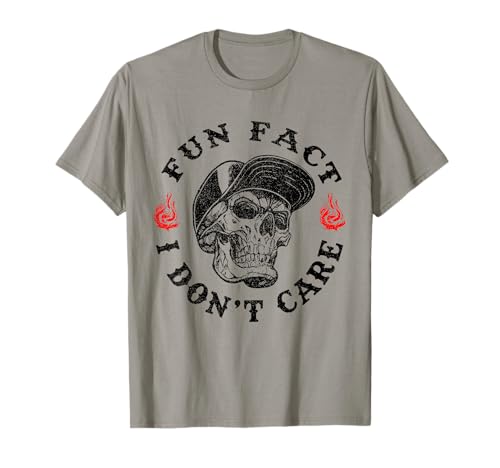 Fun Fact I Don't Care Funny Skeleton Sarcastic Adult Humor T-Shirt
