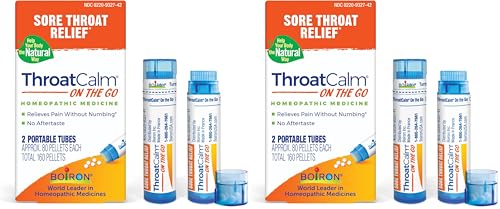 Image of Boiron ThroatCalm On The Go Travel Essential for Relief of Sore Throat, or Scratchy, Red or Dry Throat, and Hoarseness - 80 Count (Pack of 4)
