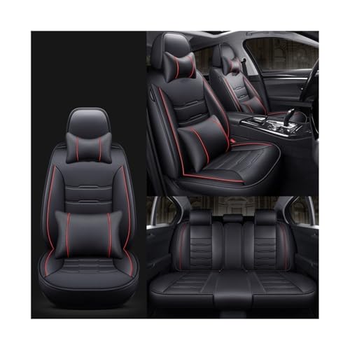 Housse de siège voiture pour BMW Série 3 E46 E90 F30 G20 - Set complet 5 places noir et rouge