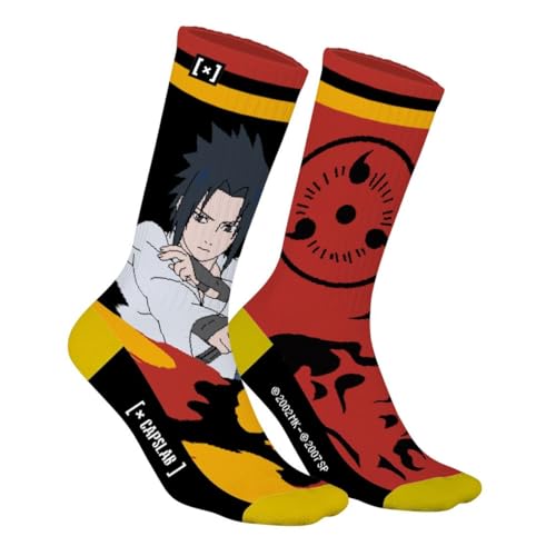 Ya en mundofriki.es: Capslab Calcetines de anime y cultura pop, medias geniales con motivos icónicos de Pikachu, Zoro, Sasuke y más, calcetines Naruto Sasuke-rojo-#35490, 39-42