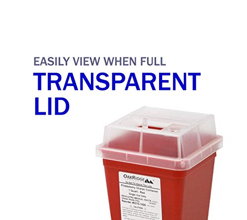 Oakridge Products 1 Quart Size (Pack Of 3) Sharps Disposal Container - Approved For Home And Professional Use #TOP3