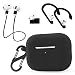 Produktbild Geiomoo 4 in 1 Silikonhülle Kompatibel mit Air Pods Pro 2. Generation, Schutz Hülle mit Karabiner (Schwarz)