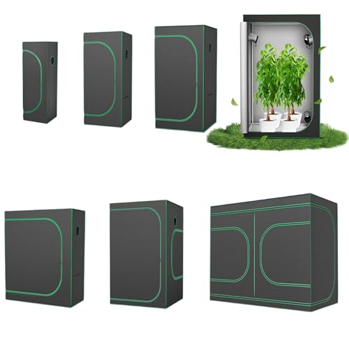 UISEBRT Growzelt Pflanzenzelt Gewächshaus 80x80x160 cm Zuchtzelt Growschrank Indoor Anbauzelt aus 600D Oxford-Stoff mit Stahlrahmen Licht- und Wasserdicht Grow Tent für Gemüse Kräuter und Blumen