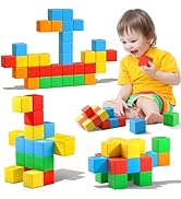 Feoxialy Magnetic Blocks,1.42 inch 32pcs Large Magnetic Building Block for Toddlers 3 4 5 6 7 8 Y...