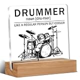 Drummer Gifts for Men Women, Drum Accessories Drumming Gifts for Teens Boys Girls, Drummer Definition Decorative Desk Signs Acrylic Plaque