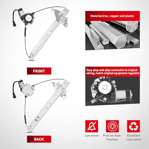 Image of Nilight Power Window Regulator /Motor Compatible with 2006 2007 2008 2009 2010 2011 2012 2013 Chevrolet Impala /Impala Limited 2014 2015 2016 Front Driver Side 748-172