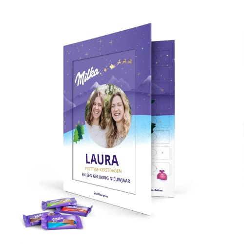 Milka Adventskalender personalisiert - Personalisier diesen Milka Schokolade Adventskalender mit deinem Lieblingsfoto, mit 25 Milka Schokolädchen (Milka Design) Cover