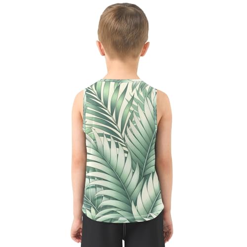 susiyo Plam Leaves Pattern Boys Sleeveless Tank Top Girls Athletic T Shirt3