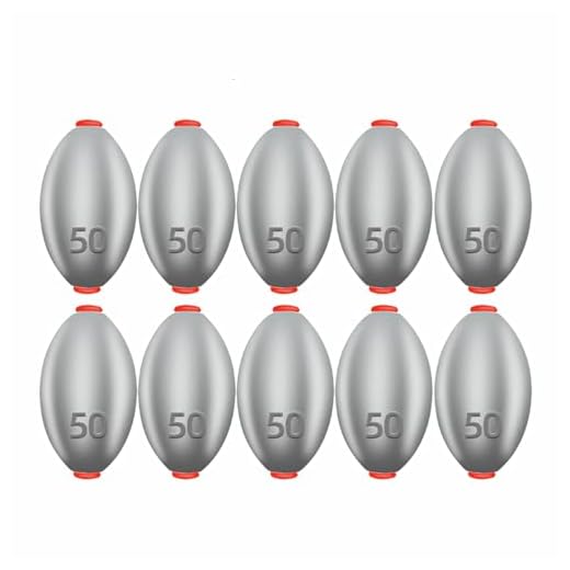 SCHAAN Pesos de Pesca, Chumbadas Para Pesca de Bagres, Pesos Em Forma de Ovo Em Chumbo Para Água Doce E Salgada (Pacote de 10) (Size : 50g/1.76oz)