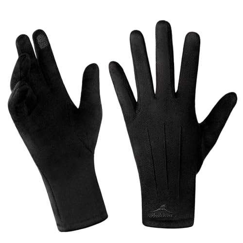 Achiou Women Winter Touchscreen Gloves Soft Comfortable Thermal Elastic Stretch Texting Glove for Traveling, Cycling, Running
