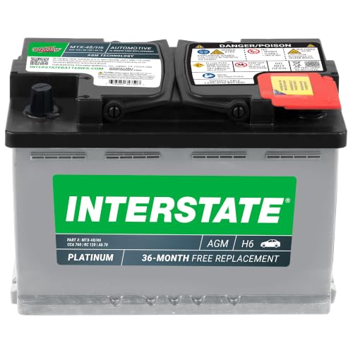 Interstate Batteries Car Battery 12V 70Ah 760CCA Group H6, 48 AGM