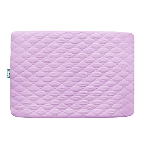 Image of Biloban Waterproof Sheet for Pack n Play Quilted, Playard Sheet Protector 39inch X 27inch fits for Baby Foldable and Playard Mattress, Portable Mini Crib, Lavender