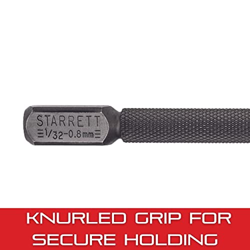 Starrett Nail Set With Large Square Head, Beveled End And Knurled Grip For Secure Holding - Hardened And Tempered Steel, 4" Length, 1/32" Punch Diameter - 800A #TOP3