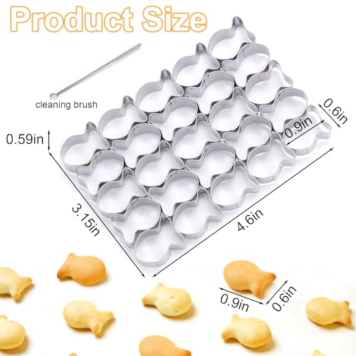 AIERSA Gold Fish Cracker Cutter,25 Cavity Fish Cookie Cutter,Mini Gold Fish Shapes Molds for Cookie,Non-stick Dough, Stainless Steels Cookie Cutters Mold for Baking - Thumbnail 2