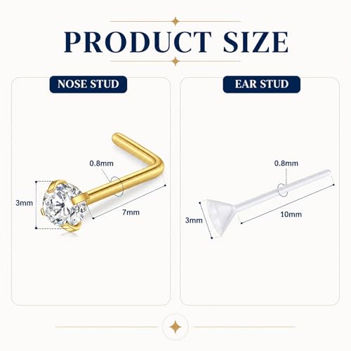 DJCIW G23 24K Gold Titanium Ear Piercing Kit - 2 Pack Disposable Piercing Gun with 4mm CZ Studs, 20G L-Shaped Jewelry for Ear & Nose, Hypoallergenic Secure Fit Anti-Snag Sleep-Friendly Piercing Tool by DJCIW - Used condition - Image 2