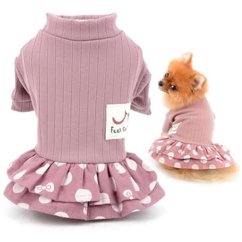 SMALLLEE_LUCKY_STORE Dots Tiered Skirt Dog Dress Cover