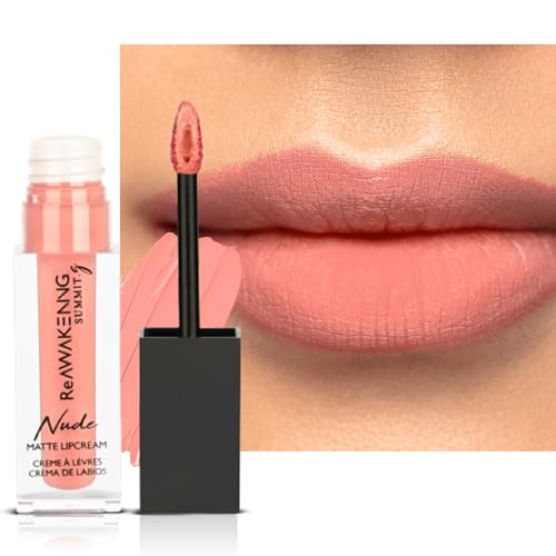 Image of Nude Matte Lipstick Liquid Lipscream, Creamy Long Lasting Lip Color, Moisturizing Formula, Inflused with Vitamin E (4.5ml) (Serenade)