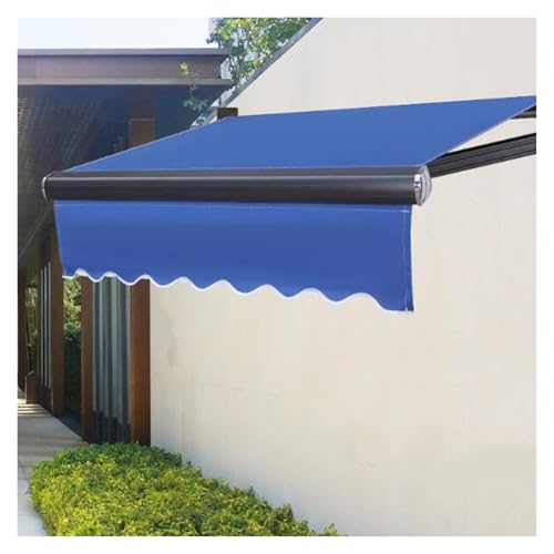 Tissu d'ombrage rétractable bleu 8x16ft en polyester résistant pour pergola - 3