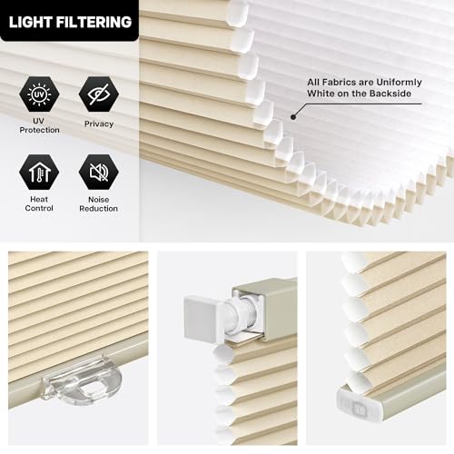 Persianas plisadas para ventanas LazBlinds, estor sin cordón para crear un salón acogedor 4