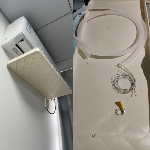 Kondensatwanne mit Schlauch für zentrale und mobile Klimaanlagen, Fensterklimaanlagen, Split- Klimaanlagen und Wärmepumpen- Kunststoff- Kondenswasserauffangwanne für Innen- und Außengeräte (3-7