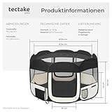 tectake® Welpenlaufstall, Tierlaufstall, Wurfkiste für Hund, Katze, Kaninchen, Auslauf, Gehege für Wohnung oder Camping - Hundezaun, Hundegitter, Auslaufgehege, Kleintiergehege - schwarz