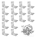 16 szt. wspornik kątowy 50 x 50 x 40 mm wytrzymały wspornik kątowy z 160 śrubami metalowy wspornik półki 90 stopni kąt prosty wspornik kątowy, srebrny