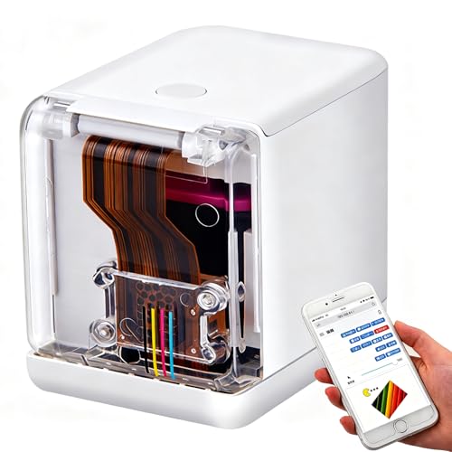 HNBYLMM Impresora Comestible, Mini Impresora de inyección de Tinta a Color para Pan, café y Cocina artística - Control Mediante aplicación, Impresora portátil de Mano con Cartuchos