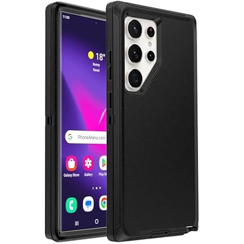 Case for Samsung Galaxy S24 Ultra Dropproof DustProof Strong Durable Heavy Duty Full Body Rugged 3-Layer Military Protective for Samsung Galaxy S24 Ultra Case 6.8 inch (Black) Cover