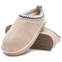 FITORY Women's Suede Slipper | Flat Short Mini Boots with Fur Fleece | Winter Casual Comfort Shoes Grey Size 5