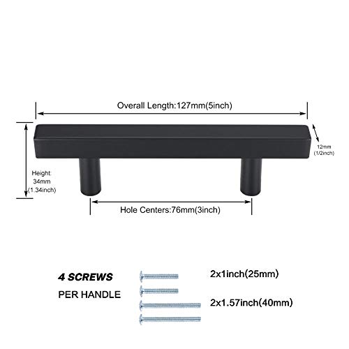 Peaha Case Of 50, Black Cabinet Pulls File Cabinet Handles Black - Phj22Bk76 Black Drawer Pulls 3 Inch Dresser Drawer Handles Modern Drawer Pulls T-Pull Cabinet Hardware #TOP1