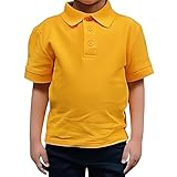 Access Unisex Kid's Short Sleeve School Uniform Pique Polo Gold XL (18/20)